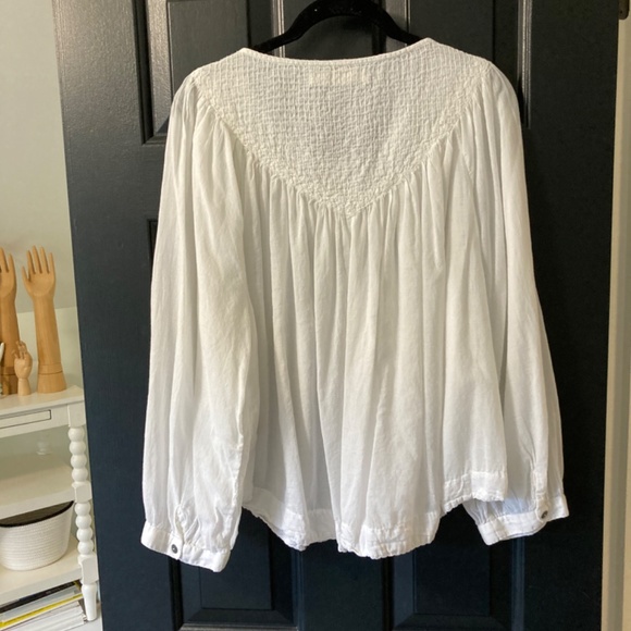 We The Free smocked sheer button up blouse - Picture 7 of 11